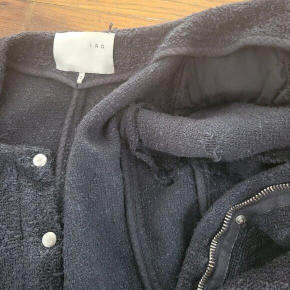 IRO Paris Agnette Women Grey Tweed Blazer sz 2 - Picture 6 of 8